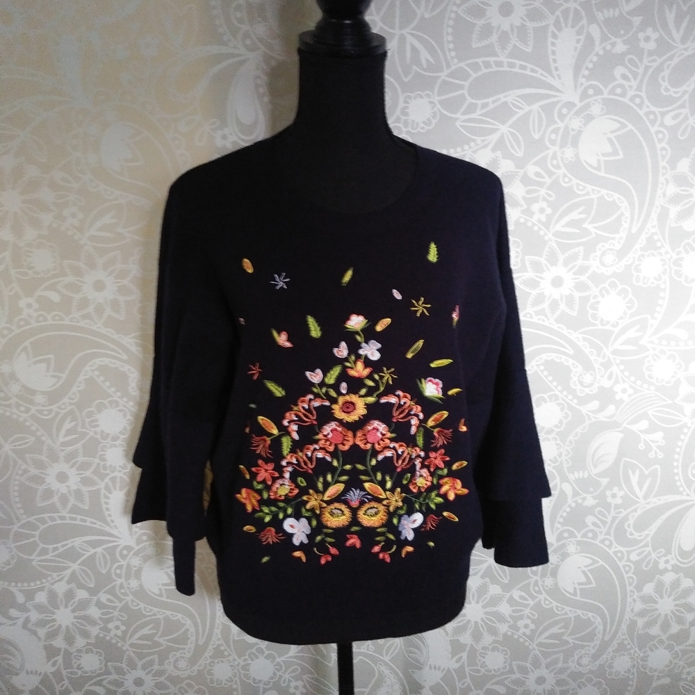 VINTAGE BEAU TISSU Sweater / Embrodery